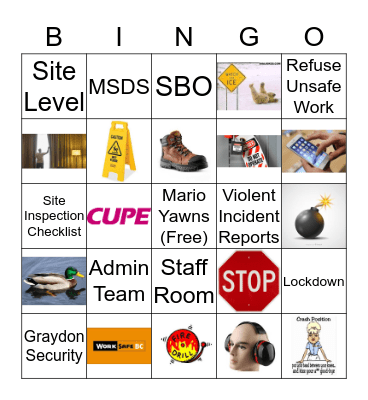 Health and Safety! Bingo Card