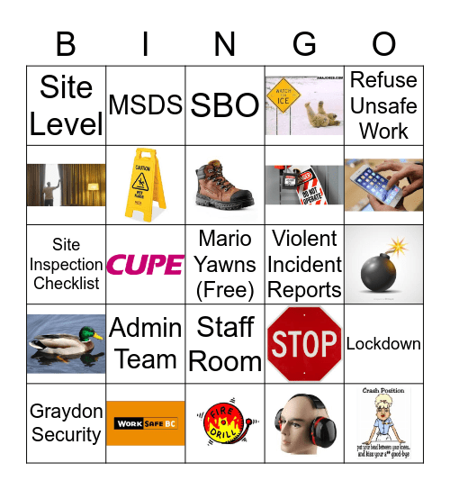 Health and Safety! Bingo Card