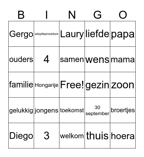 Laury's Bingo Card