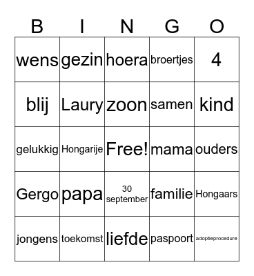 Laury's Bingo Card