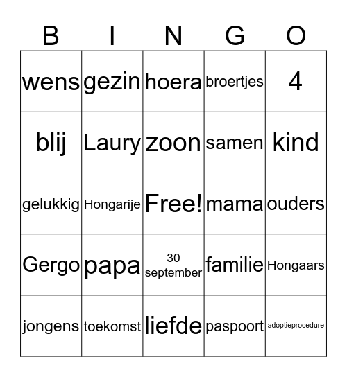 Laury's Bingo Card
