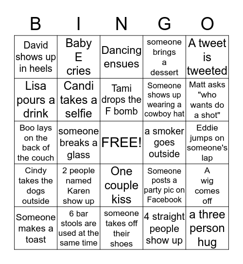 OSCAR DO OVER PARTY BINGO Card