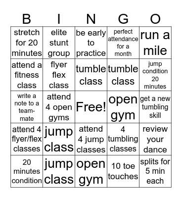 Impact 1 Bingo Card