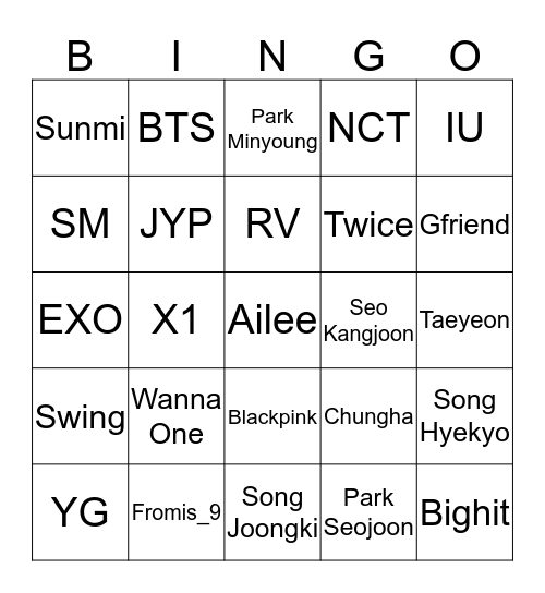 2019.09.03 Bingo Card