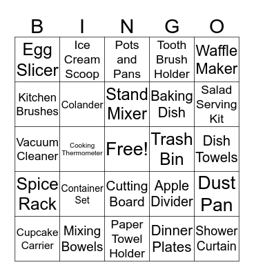 Stephanie's Bridal Bingo Card
