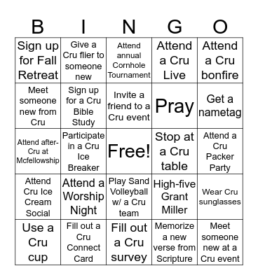 CRU Bingo! Bingo Card