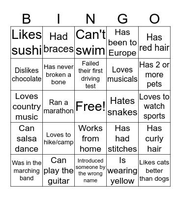 WiM Young Professionals Networking Reception Bingo Card