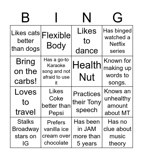 Interview BINGO Card