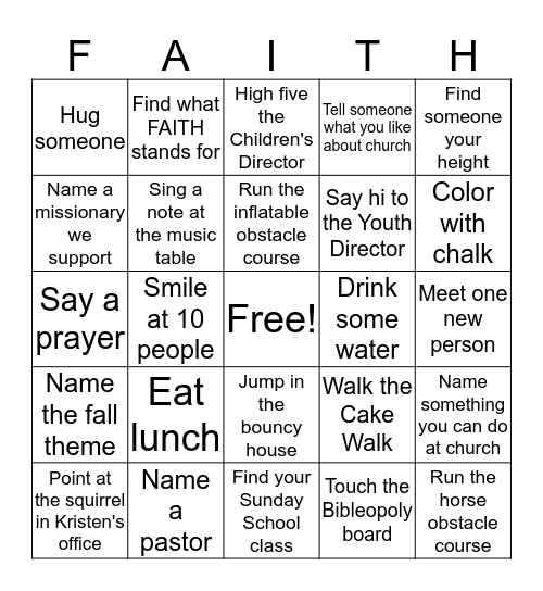 Fall Extravaganza Bingo Card