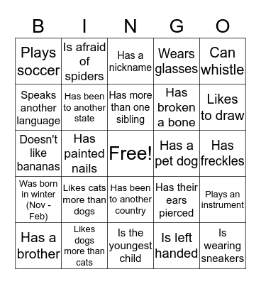 FIND SOMEONE WHO... Bingo Card