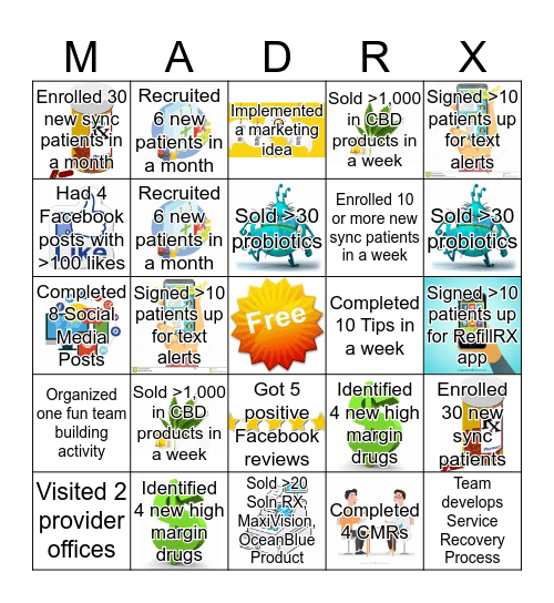 Maddox Drugs Team Incentive Program  Bingo Card