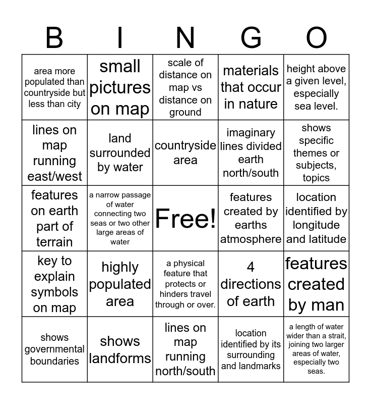European Geo Bingo Card
