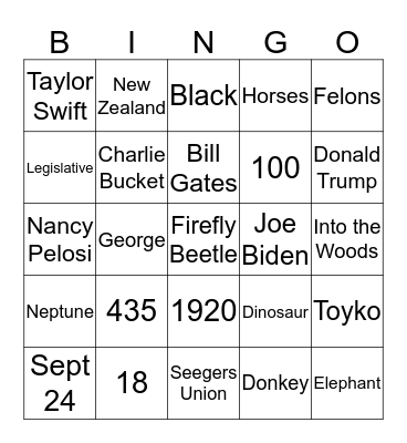 Bergvotes Bingo! Bingo Card