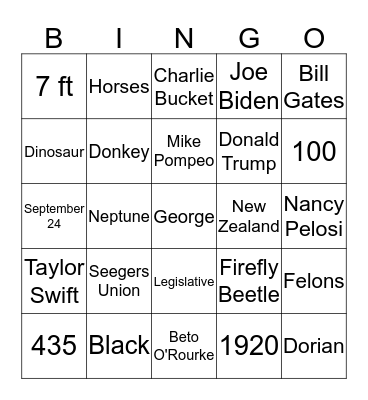 Bergvotes Bingo! Bingo Card