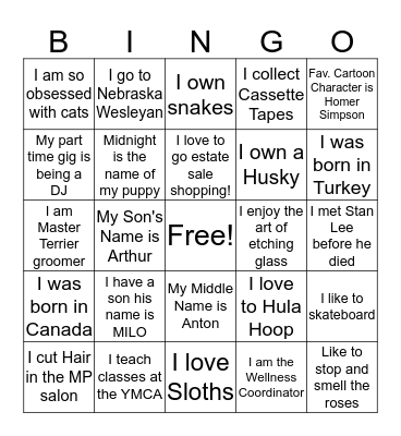 Get to know the MacPractice team! Bingo Card