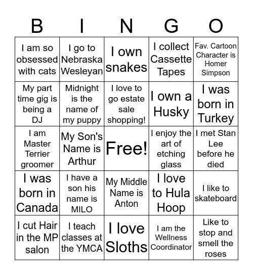 Get to know the MacPractice team! Bingo Card