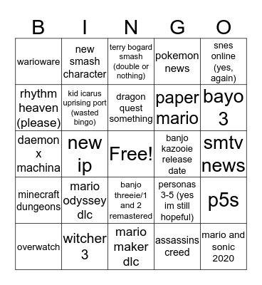 9/4 direct Bingo Card