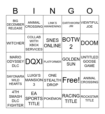 DIRECT 9/4/19! Bingo Card