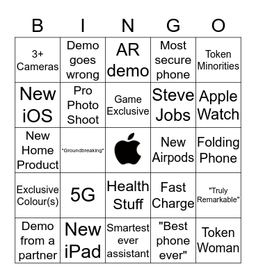 Apple Bingo September 2019 Bingo Card
