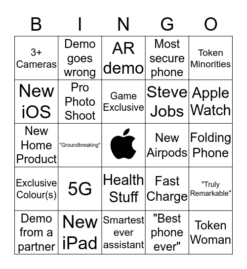 Apple Bingo September 2019 Bingo Card
