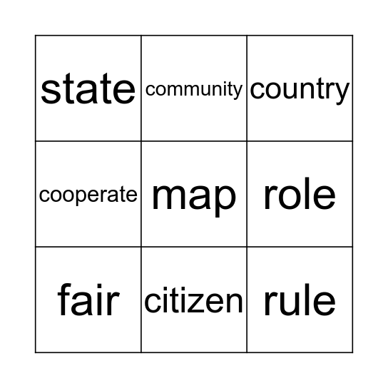 Community Bingo Card