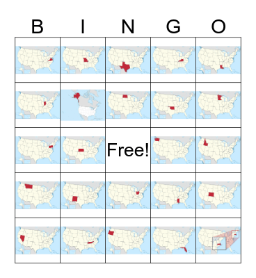 United States Geography Bingo Card