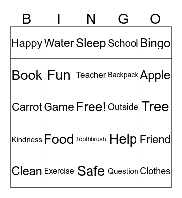 Wellness Day Bingo Card