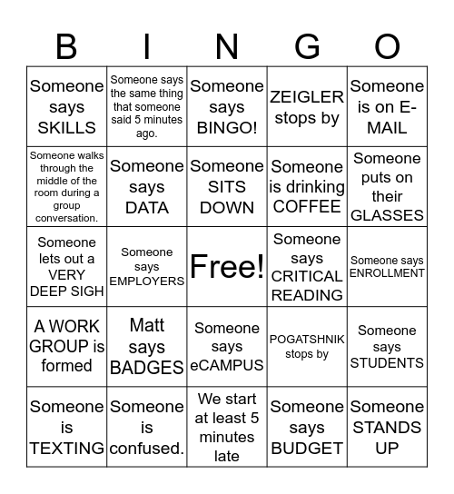 AOL BINGO Card