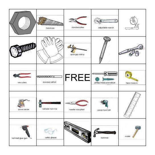 TOOL BINGO Card