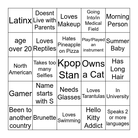 How similar are you to @silye0n? Bingo Card