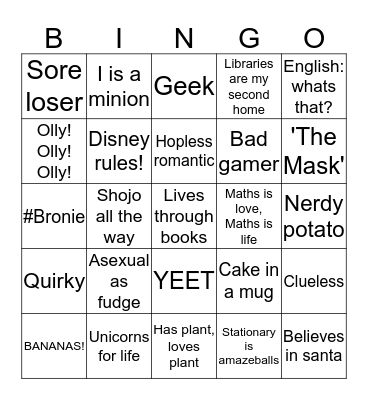 How Similar Are You to Zoe? Bingo Card