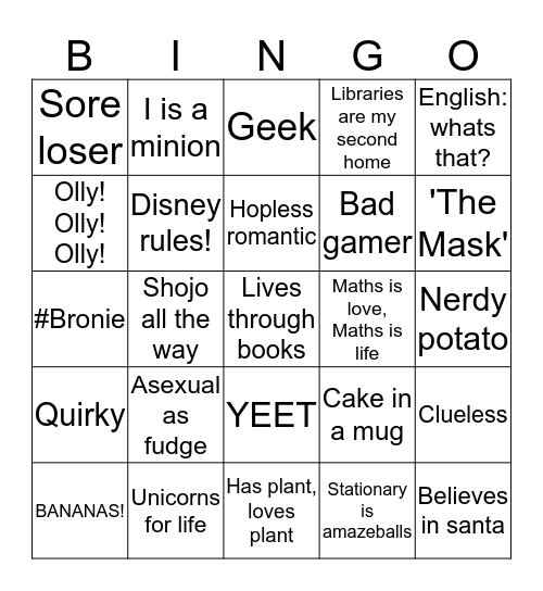 How Similar Are You to Zoe? Bingo Card