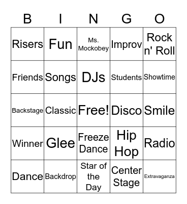 On Broadway Bingo Card