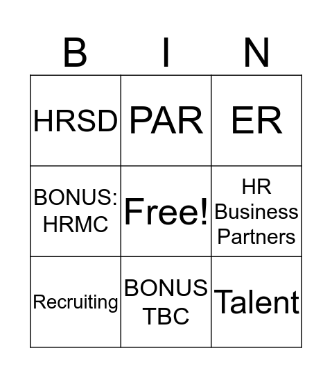 Endless Summer HR Block Party Bingo Card