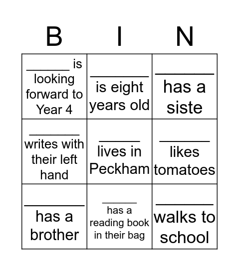 WEI WEI  Bingo Card