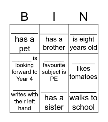 WEI WEI  Bingo Card