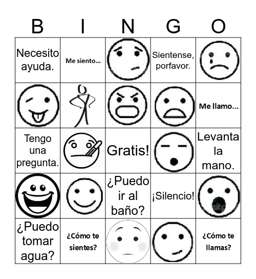 Emociones Bingo Card