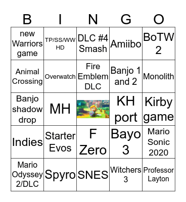 Nintendo Direct Sep 2019 Bingo Card