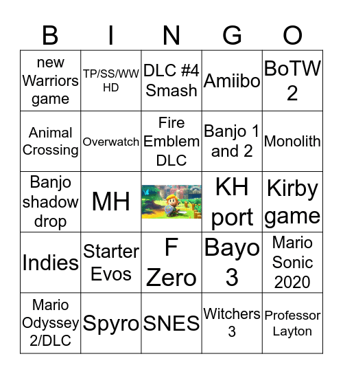 Nintendo Direct Sep 2019 Bingo Card