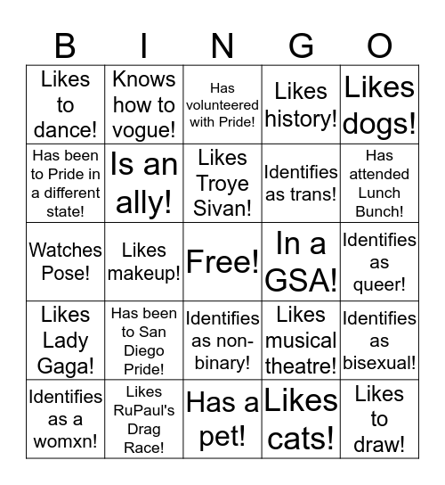 Find someone who... Bingo Card