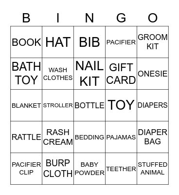 BABY SHOWER Bingo Card