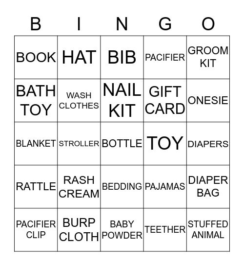 BABY SHOWER Bingo Card