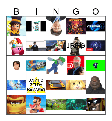 Nintendo Direct Bingo Card