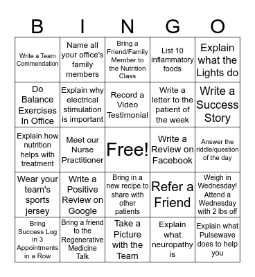 Fall Into Health Superior BINGO Card