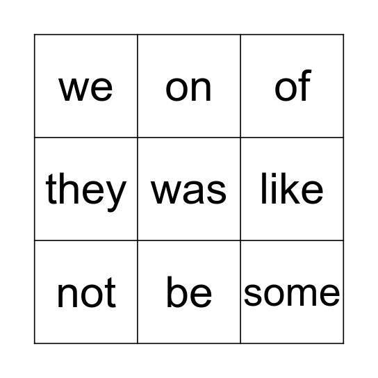 bingo Card