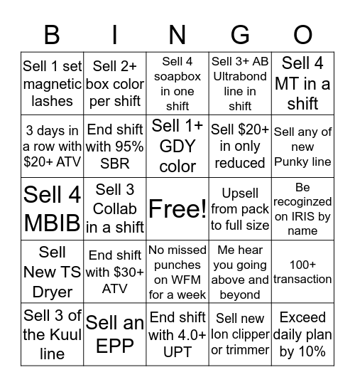 SALLY SEPTEMBER BINGO  Bingo Card