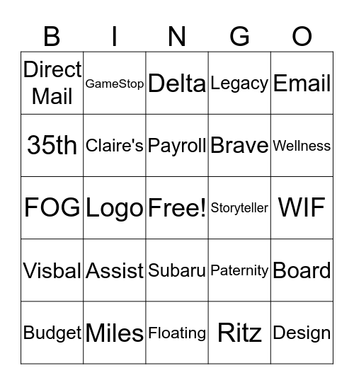 MAWGBA in September Bingo Card