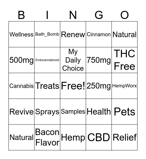 Chris Grim's HempWorx BINGO Game Bingo Card