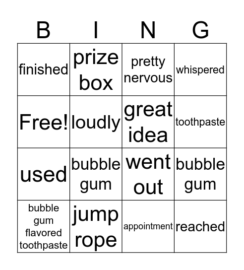 A Visit to the Dentist Bingo Card
