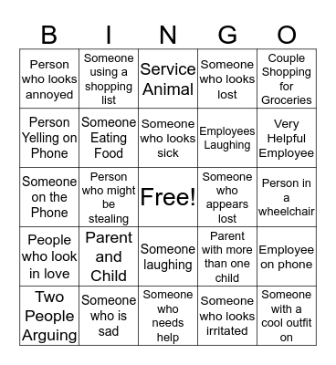 People BINGO Card